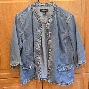 Vintage Christiana Zinn Distressed Ranch Jean Jacket 3X